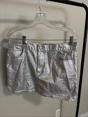 Madewell Silver Metallic Mini Skirt